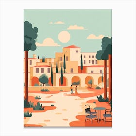 Cyprus Travel Illustration Canvas Print