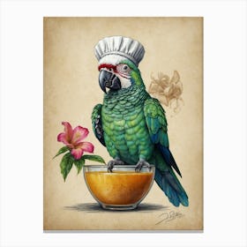 Chef Parrot Canvas Print