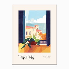 Tropea Cat On A Window 1 Italian Summer Collection Canvas Print