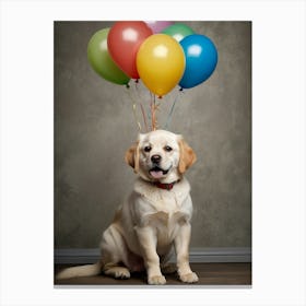 Default Wall Images Of Pets With Faint Balloons 1 Canvas Print