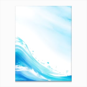 Blue Ocean Wave Watercolor Vertical Composition 36 Canvas Print