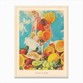 Fruity Jelly Candy Retro Collage 3 Poster Canvas Print