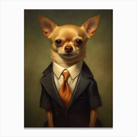 Gangster Dog Chihuahua 2 Canvas Print