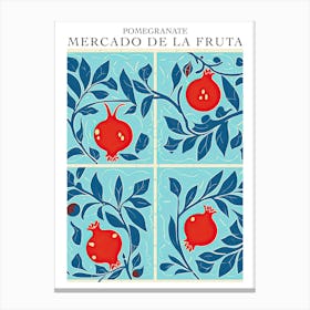 Mercado De La Fruta Pomegranate Illustration 4 Poster Canvas Print
