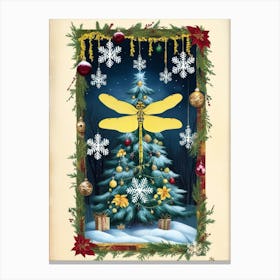 Christmas Tree With Dragonfly Canvas Print