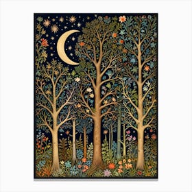 William Morris Moon In The Forest 11 Canvas Print