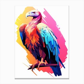 Colourful Geometric Bird Vulture 1 Canvas Print