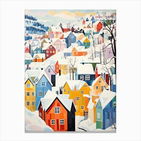 Winter Snow Bergen   Norway Snow Illustration 3 Canvas Print