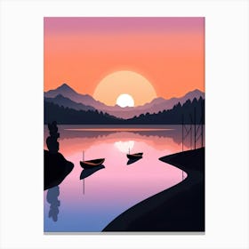 Sunset On The Lake Canvas Print