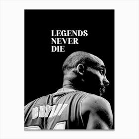 Legend Never Die Kobe Bryant Line Illustration my style v6 Canvas Print