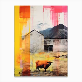 Highland Cow In The Glen Screen Print Inspired 3 Canvas Print