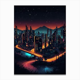 Cityscape At Night 1 Canvas Print