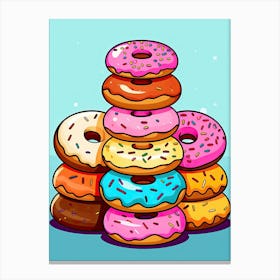 Stack Of Cute Donuts Canvas Print