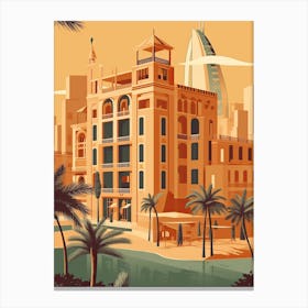 Dubai Travel Illustration 1 Canvas Print