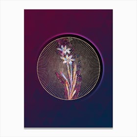 Abstract Ixia Liliago Floral Mosaic Botanical Illustration n.0155 Canvas Print