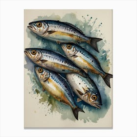 Mackerel Illustration Canvas Print