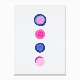 Circles Retro Geomectric Pink Blue Canvas Print