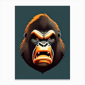 Angry Gorilla Showing Teeth, Gorillas 2 Canvas Print