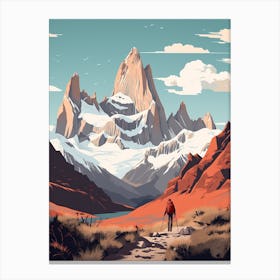 Fitz Roy Trek Argentina 3 Hiking Trail Landscape Canvas Print