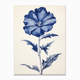 Blue Botanical Petunia Canvas Print