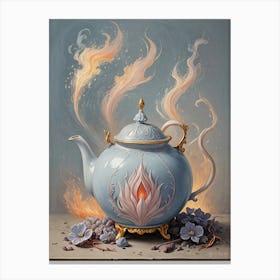 Teapot Flames Canvas Print