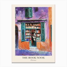 Florence Book Nook Bookshop 3 Poster Canvas Print