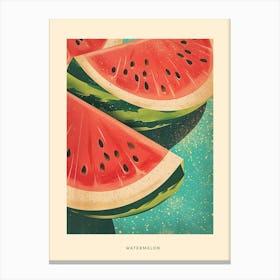 Watermelon Art Deco Poster 2 Canvas Print