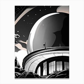 Observatory Dome Noir Comic Space Canvas Print