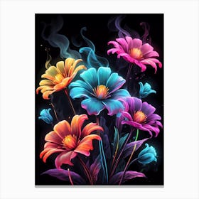 Colorful Flowers Wallpaper Canvas Print