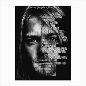 Come As You Are Nirvana Kurt Cobain Text Art Canvas Print