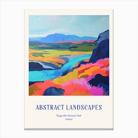 Colourful Abstract Thingvellir National Park Iceland 2 Poster Blue Canvas Print