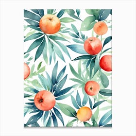 Watercolor Fruit Seamless Pattern Canvas Print