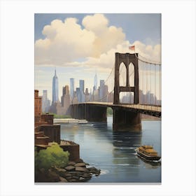 Manhanttan Bridge New York Brooklyn Travel Art Print Canvas Print