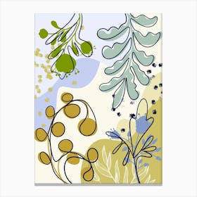 Abstract Flowers And Leaves Canvas Print