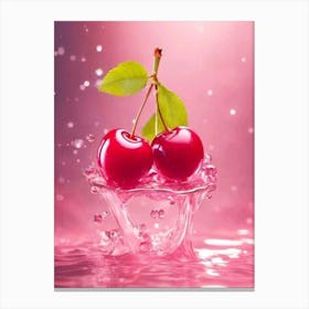 Cherries In Water Canvas Print