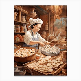 Dumpling Making Chinese New Year 15 Canvas Print