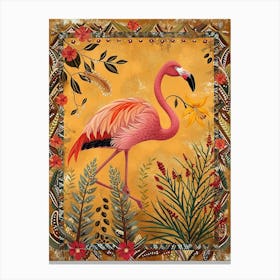 Greater Flamingo And Oleander Boho Print 1 Canvas Print