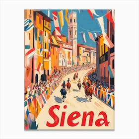 Aihrgdesign A 1970s Inspired Travel Poster For Siena Depictin 12f956f0 A9b5 4397 8c90 Ea1497db9534 3 Canvas Print