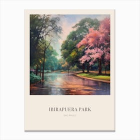 Ibirapuera Park Sao Paulo 6 Vintage Cezanne Inspired Poster Canvas Print