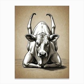 Default Draw Me A Cow Practicing Yoga Its Impressive Flexibili 0 Canvas Print