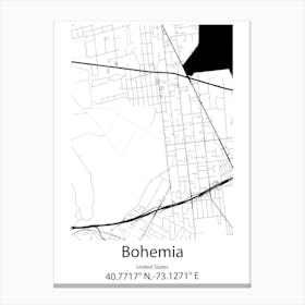 Bohemia,United States Minimalist Map Canvas Print