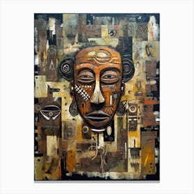 Serenity in Silence: Unveiling African Masked Elegance Canvas Print