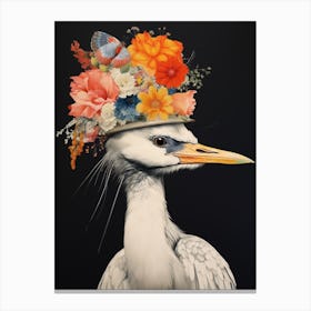 Bird With A Flower Crown Crane 3 Canvas Print