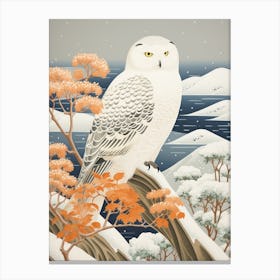 Winter Bird Painting Snowy Owl 1 Canvas Print