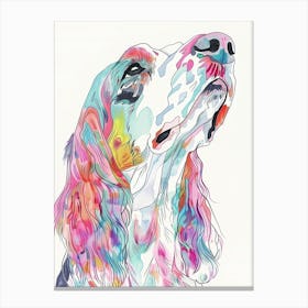 Pastel Watercolour Irish Setter Dog Line Illustration 3 Canvas Print