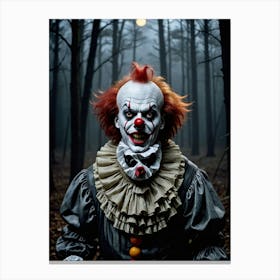 Silent Steps, Sinister Smile Spooky Clown Canvas Print