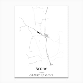 Scone,Australia Minimalist Map Canvas Print