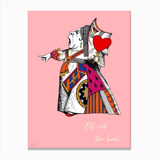 Alice In Wonderland The Queen Of Hearts Colour Canvas Print