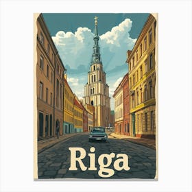 Aihrgdesign A Classic 1960s Travel Poster For Riga Canvas Print