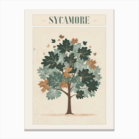 Sycamore Tree Minimal Japandi Illustration 3 Poster Canvas Print